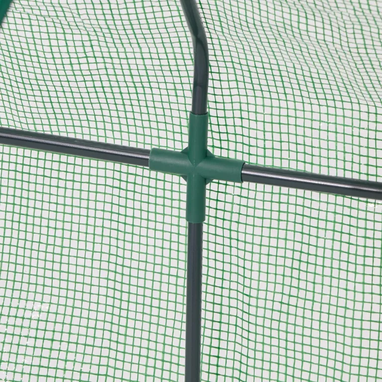 Relaxdays Folienfrühbeet, HxBxT: 90 x 180 x 90 cm, 2 Türen, Spitzdach, Frühbeet & Aufzucht, Gewächshaus, PE Folie, grün – Bild 8