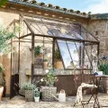 Loberon Gewächshaus Essone, mit Großem Fenster & Seitentüren, Wetterfest & Frostresistent, Authentisches Antik-Design, Gartenzubehör, Outdoor, Eisen, Acrylglas, antikbraun - Thumbnail 3