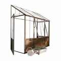 Loberon Gewächshaus Essone, mit Großem Fenster & Seitentüren, Wetterfest & Frostresistent, Authentisches Antik-Design, Gartenzubehör, Outdoor, Eisen, Acrylglas, antikbraun - Thumbnail 9