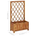 vidaXL Akazienholz Massiv Garten Hochbeet mit Spalier Rankgitter Rankhilfe Gartenspalier Pflanzkasten Blumenkübel Blumenkasten Pflanzkübel, Braun - Thumbnail 3