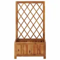 vidaXL Akazienholz Massiv Garten Hochbeet mit Spalier Rankgitter Rankhilfe Gartenspalier Pflanzkasten Blumenkübel Blumenkasten Pflanzkübel, Braun - Thumbnail 6