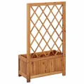 vidaXL Akazienholz Massiv Garten Hochbeet mit Spalier Rankgitter Rankhilfe Gartenspalier Pflanzkasten Blumenkübel Blumenkasten Pflanzkübel, Braun - Thumbnail 8