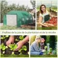 Outsunny Tunnel-Gewächshaus Groß 3.5 x 3 x 2 m - 6 Fenster und Reißverschlusstür - Verzinkter Stahl PE Hohe Dichte Grün - Thumbnail 6