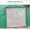 Outsunny Tunnel-Gewächshaus Groß 3.5 x 3 x 2 m - 6 Fenster und Reißverschlusstür - Verzinkter Stahl PE Hohe Dichte Grün - Thumbnail 8