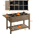 Yaheetech Blumenkasten mit klappbare Tischplatte, Pflanzkasten mit 8 geteilten Fächern, Hochbeete-Kit Frühbeet für Garten/Hinterhof/Veranda, Kräuterbeet Anzuchtbeet zum Bepflanzen 123,5 x 54 x 80 cm - Thumbnail 2