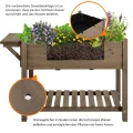 Yaheetech Blumenkasten mit klappbare Tischplatte, Pflanzkasten mit 8 geteilten Fächern, Hochbeete-Kit Frühbeet für Garten/Hinterhof/Veranda, Kräuterbeet Anzuchtbeet zum Bepflanzen 123,5 x 54 x 80 cm - Thumbnail 4