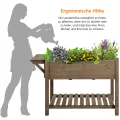 Yaheetech Blumenkasten mit klappbare Tischplatte, Pflanzkasten mit 8 geteilten Fächern, Hochbeete-Kit Frühbeet für Garten/Hinterhof/Veranda, Kräuterbeet Anzuchtbeet zum Bepflanzen 123,5 x 54 x 80 cm - Thumbnail 5