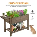 Yaheetech Blumenkasten mit klappbare Tischplatte, Pflanzkasten mit 8 geteilten Fächern, Hochbeete-Kit Frühbeet für Garten/Hinterhof/Veranda, Kräuterbeet Anzuchtbeet zum Bepflanzen 123,5 x 54 x 80 cm - Thumbnail 6