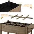 Yaheetech Blumenkasten mit klappbare Tischplatte, Pflanzkasten mit 8 geteilten Fächern, Hochbeete-Kit Frühbeet für Garten/Hinterhof/Veranda, Kräuterbeet Anzuchtbeet zum Bepflanzen 123,5 x 54 x 80 cm - Thumbnail 7