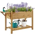 Yaheetech Blumenkasten mit klappbare Tischplatte, Pflanzkasten mit 8 geteilten Fächern, Hochbeete-Kit Frühbeet für Garten/Hinterhof/Veranda, Kräuterbeet Anzuchtbeet zum Bepflanzen 123,5 x 54 x 80 cm - Thumbnail 10