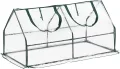 Mini Gewächshaus Laubach 120x60x60cm Foliengewächshaus für draußen Treibhaus mit Reißverschluss und 2 Fenstern Transparent - Thumbnail 3