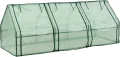 [en.casa] Mini Gewächshaus Höflein 240x90x90cm Foliengewächshaus für draußen Treibhaus mit Reißverschluss und 3 Fenstern Gitternetzfolie Grün - Thumbnail 3