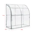[en.casa] Gewächshaus Juta Tomatengewächshaus 100 x 200 x 215 cm Foliengewächshaus mit abgerundetem Dach Anlehngewächshaus Treibhaus mit aufrollbarer Tür Stahlrahmen Transparent - Thumbnail 4