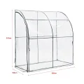[en.casa] Gewächshaus Juta Tomatengewächshaus 100 x 200 x 215 cm Foliengewächshaus mit abgerundetem Dach Anlehngewächshaus Treibhaus mit aufrollbarer Tür Stahlrahmen Transparent - Thumbnail 10
