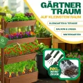 KESSER® Hochbeet mit 4 Etagen Premium Blumenkasten Blumentreppe Pflanztreppe Gemüsebeet Kräuterbeet Pflanzkübel Frühbeet Blumenbeet Pflanzkasten mit Gartenvlies - Beet inkl. Schaufelset, Braun - Thumbnail 7