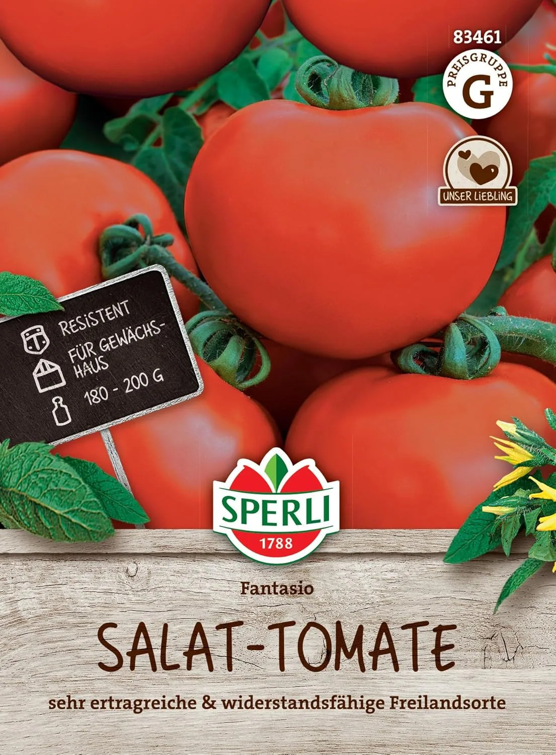 Sperli Salat-Tomatensamen Fantasio, F1 83461 - resistente Sorte - ertragreich - widerstandsfähig - für Gewächshaus - Samen Gemüse, Gemüse Pflanzen - Bild 1