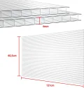 LARS360 14 Stück Polycarbonat Hohlkammerstegplatten Ersatzplatten 1210x605x4mm ca. 10,25 m² Doppelstegplatte Stoßsicheren und UV-Beständigen für Gewächshaus Gartenbau Carports - Thumbnail 3