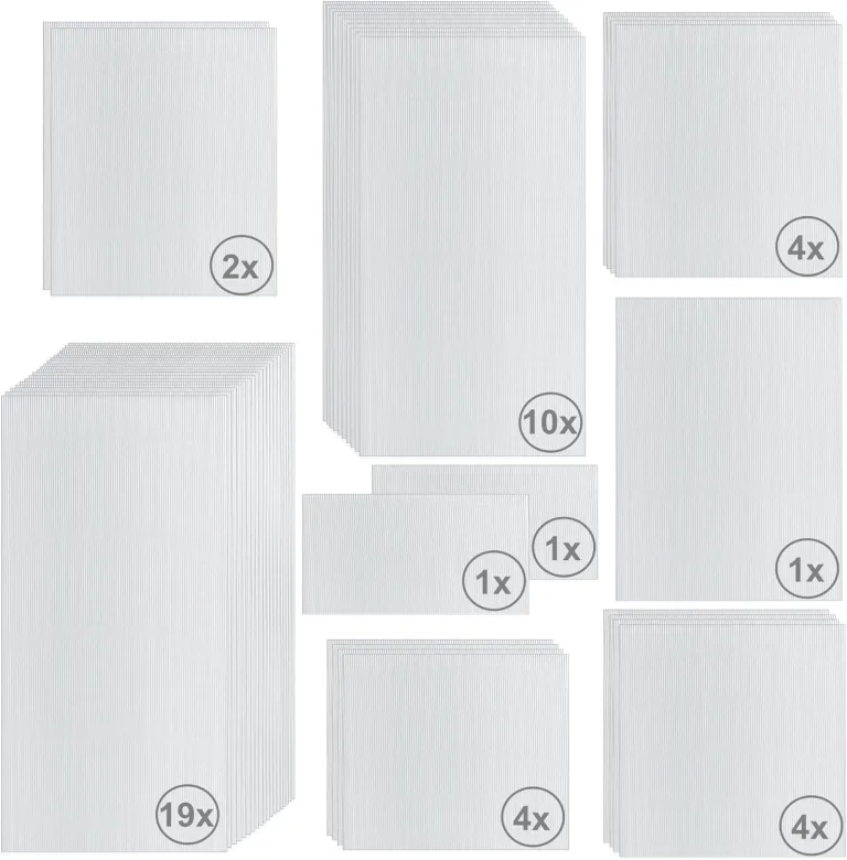 Zelsius Hohlkammerstegplatten Set 46-teilig | 6 mm Gewächshausplatte | Ersatzplatten für Gewächshaus, Garten Treibhaus