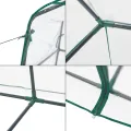 [en.casa] Gewächshaus Hoorn Tomatengewächshaus 140 x 73 x 195 cm Foliengewächshaus mit Ablagen Satteldach Treibhaus mit aufrollbarer Tür Stahlrahmen Transparent - Thumbnail 7