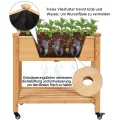 Yaheetech Hochbeet mit Rollen & Ablageboden, Pflanzkasten Pflanztrog Blumenkübel Kräuterbeet aus Holz, Pflanzbeet für Garten, Balkon & Terrasse, 87 x 47 x 83,5 cm - Thumbnail 5