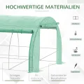 Outsunny Foliengewächshaus Polytunnel 6 x 3 x 2 m begehbares Gewächshaus mit aufrollbar Abdeckungen Folientunnel Treibhaus UV-Schutz Stahlrohr Grün - Thumbnail 4
