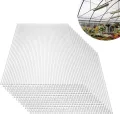 Froadp 4mm Stegplatten Set, 1210x605mm Polycarbonat Hohlkammerplatten, 14 Stück Transparent UV-beständigem Gewächshausplatte, Witterungsbeständig Doppelstegplatten für Garten Gewächshaus Modellbau - Thumbnail 1