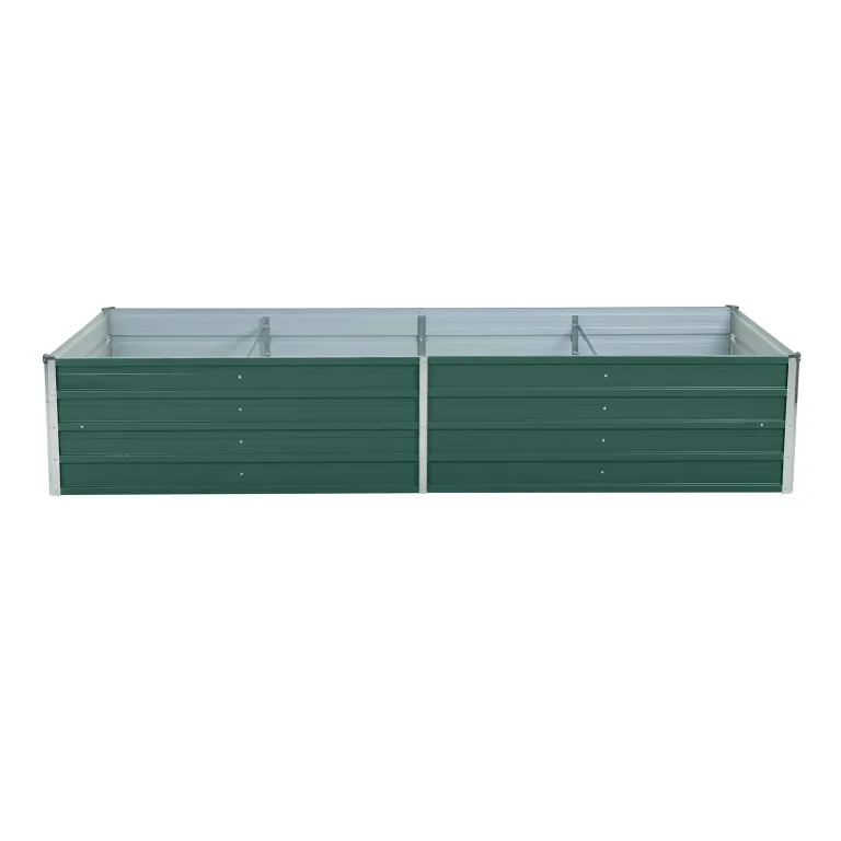 ESTEXO Hochbeet Metall Pflanzbeet Gemüsebeet Stahl Beet Pflanzkasten Blumenbeet Garten Verzinkt Gartenbeet RAL6005 (Moosgrün) 320x80x77 cm – Bild 6