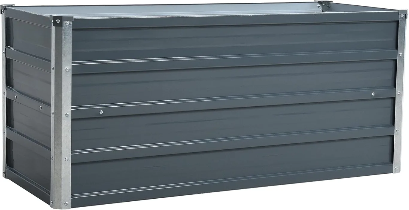 ESTEXO Hochbeet Metall Pflanzbeet Gemüsebeet Stahl Beet Pflanzkasten Blumenbeet Garten Verzinkt Gartenbeet RAL7016 (Anthrazitgrau) 100x40x45 cm - Bild 1