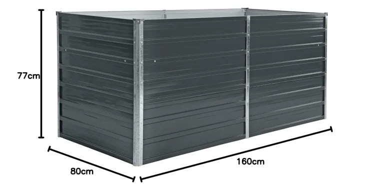 ESTEXO Hochbeet Metall Pflanzbeet Gemüsebeet Stahl Beet Pflanzkasten Blumenbeet Garten Verzinkt Gartenbeet RAL7016 (Anthrazitgrau) 160x80x77 cm – Bild 9