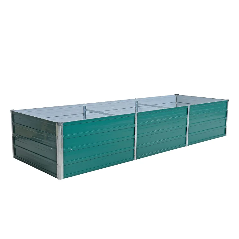 ESTEXO Hochbeet Metall Pflanzbeet Gemüsebeet Stahl Beet Pflanzkasten Blumenbeet Garten Verzinkt Gartenbeet RAL6005 (Moosgrün) 240x80x45 cm – Bild 5