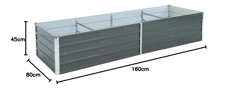 ESTEXO Hochbeet Metall Pflanzbeet Gemüsebeet Stahl Beet Pflanzkasten Blumenbeet Garten Verzinkt Gartenbeet RAL7016 (Anthrazitgrau) 320x80x77 cm – Bild 7