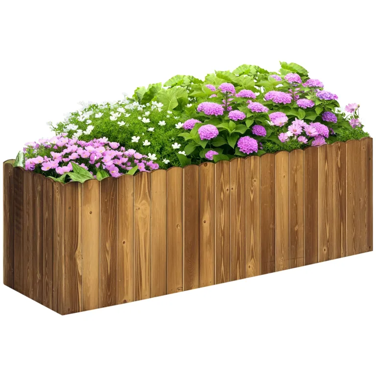 Outsunny Hochbeet Pflanzkasten Kräuterbeet Pflanzbeet Gemüse Blumenbeet Blumenkasten Tannenholz 120 x 40 x 40 cm – Bild 1