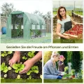 Outsunny Foliengewächshaus, 2,95 x 2 x 2 m Tunnel-Gewächshaus, Treibhaus mit aufrollbarem Fenster, UV-Schutz, Winddichtes Tomatenhaus, für Garten, Balkon, Stahl, Grün - Thumbnail 7