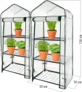 Royal Gardineer Gewächshaus Regale: 2er-Set Folien-Gewächshäuser, 3 Etagen, Aufroll-Tür, 59x126x39cm, weiß (Pflanzenregal, Foliengewächshaus Tomaten, Insektenschutz) - Thumbnail 3