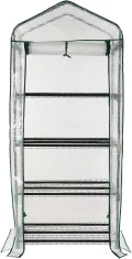 Royal Gardineer Gewächshaus für Balkon: 2er-Set Folien-Gewächshäuser, 4 Etagen, Aufroll-Tür, 69x160x49cm, weiß (Pflanzenhäuser, Kleingewächshaus, Insektenschutz) - Thumbnail 8