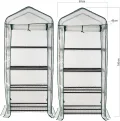 Royal Gardineer Gewächshaus für Balkon: 2er-Set Folien-Gewächshäuser, 4 Etagen, Aufroll-Tür, 69x160x49cm, weiß (Pflanzenhäuser, Kleingewächshaus, Insektenschutz) - Thumbnail 3