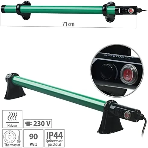 Royal Gardineer Frostwächter: Elektrische Stabheizung für Gewächshäuser, 90 Watt, 71 cm, IP44 (Frostwächter Gewächshaus, IP44, Temperaturregler) – Bild 4