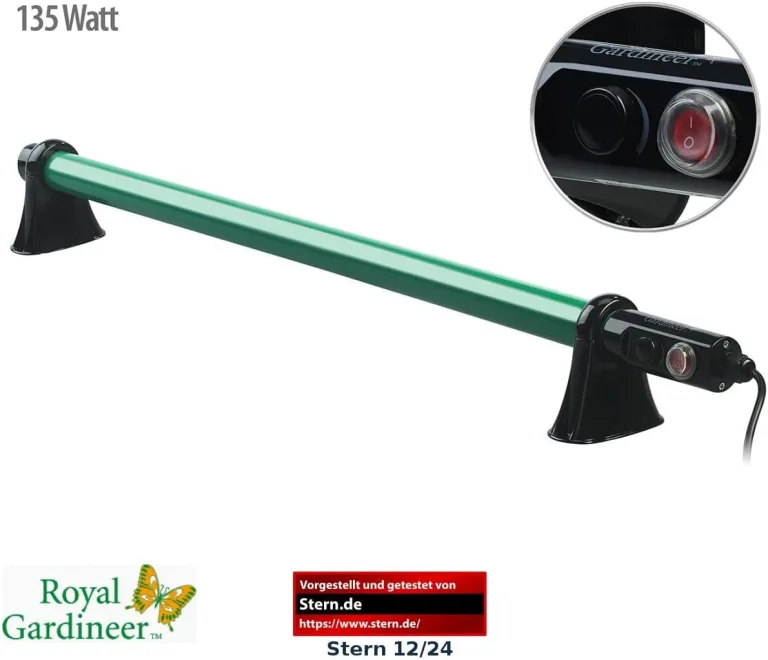 Royal Gardineer Gewächshaus Heizung: Elektrische Stabheizung für Gewächshäuser, 135 Watt, 105 cm, IP44 (Gewächshausheizung elektrisch, Heizung Gewächshaus elektrisch, Heizlüfter) – Bild 10