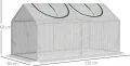 Outsunny Gewächshaus mit Fernster, PE-Gitterfolie, Foliengewächshaus aus Stahl, Treibhaus für Balkon, Garten, Tomatenhaus 120x60x60cm, Tomatengewächshaus für Gemüse, Blumen, Pflanzen, Weiß - Thumbnail 7