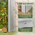 Outsunny Mini-Gewächshaus mit 4 Drahtregalen, tragbares Tomatengewächshaus, verbessertes Garten-Wachstumshaus für Pflanzen mit aufrollbarer Tür und Lüftungsschlitzen, 100 x 80 x 150 cm, Weiß - Thumbnail 5
