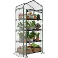 Outsunny Gewächshaus mit Regale Foliengewächshaus mit Rolltor Winterfest Treibhaus Tomatenhaus für Balkon Garten 70 x 50 x 160 cm Tomatengewächshaus für Tomaten Gemüse Blumen Pflanzen Dunkelgrün - Thumbnail 10