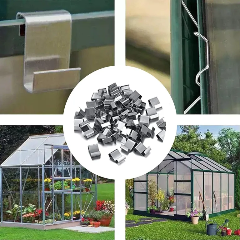POPOYU 75 Stück Gewächshaus Klammern,GreenHouse Edelstahl Gewächshausclips Klammern,75 Stück Z Rostfreier für Hohlkammerplatten, Gewächshaus Platten, Doppelstegplatten – Bild 5
