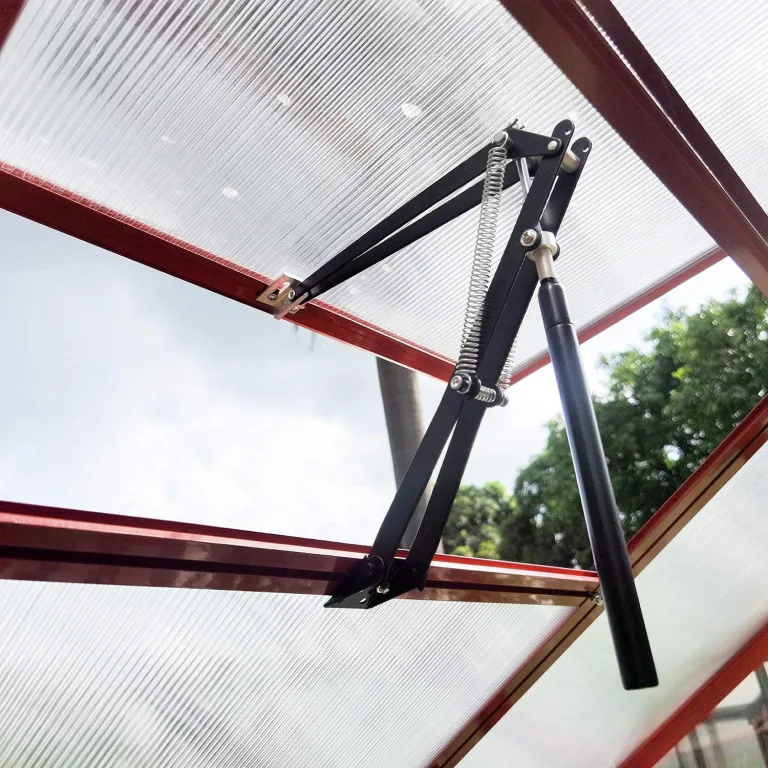 Gewächshaus-Fensteröffner Automatisch. Zubehör für Frühbeete und Gewächshausfenster. Doppelfeder Hubkraft 7kg. Automatischer Fensteröffner für Gewächshäuser. (Schwarz) – Bild 2