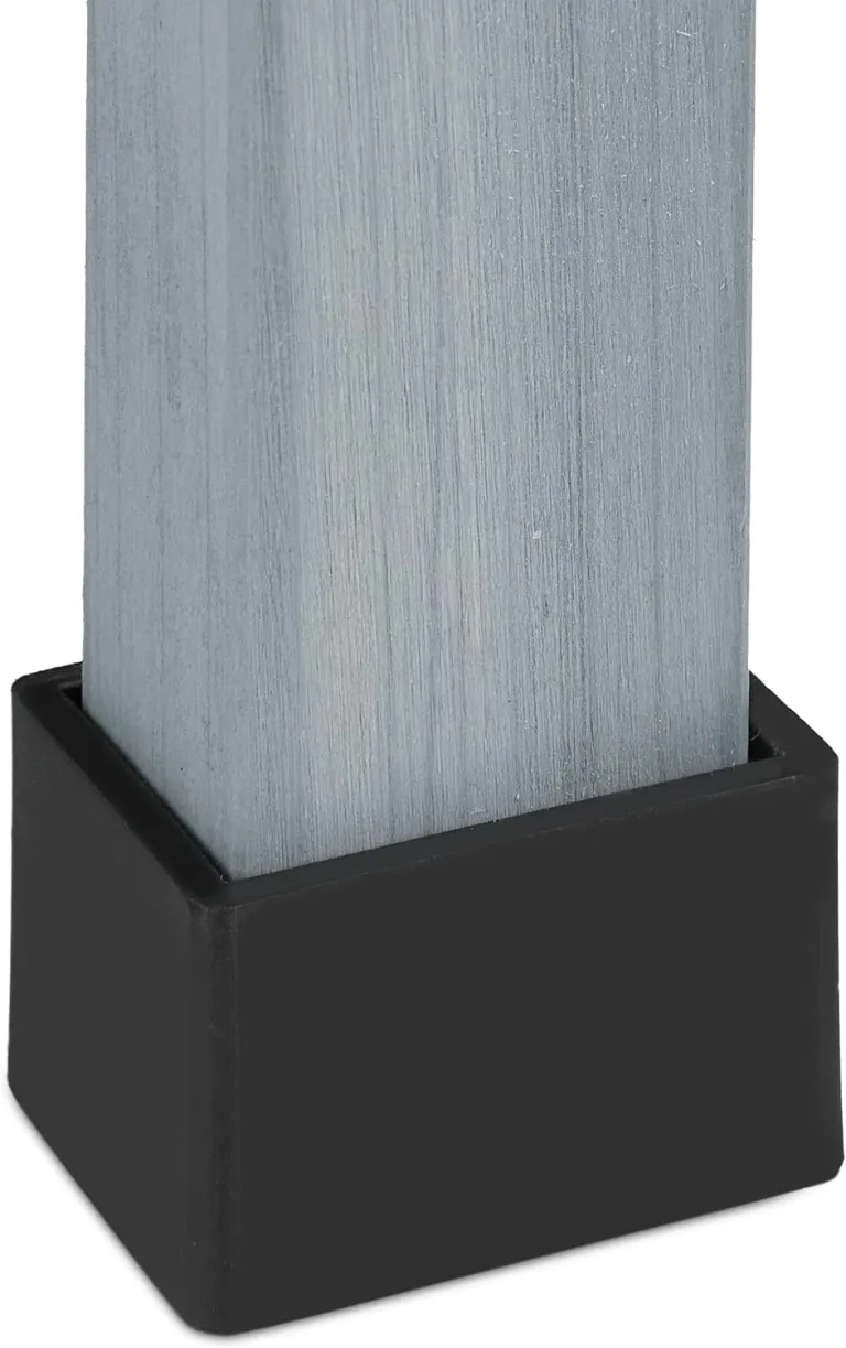 Relaxdays Hochbeet Holz, Pflanzbeet auf Stelzen, HBT: 80,5 x 74 x 38 cm, Garten, Balkon & Terrasse, mit Folie, grau – Bild 9