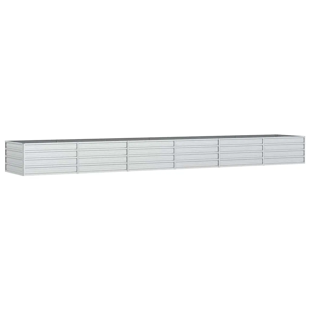 vidaXL Garten Hochbeet Pflanzkasten Pflanzbeet Gemüsebeet Blumenbeet Blumenkasten Frühbeet Gartenbeet Blumenkübel Pflanzkübel 480x80x45cm Verzinkter Stahl Silbern - Bild 1
