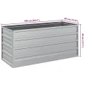 vidaXL Garten Hochbeet Pflanzkasten Pflanzbeet Gemüsebeet Blumenbeet Blumenkasten Frühbeet Gartenbeet Blumenkübel Pflanzkübel 100x40x45cm Verzinkter Stahl Silbern - Thumbnail 3