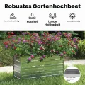 vidaXL Garten Hochbeet Pflanzkasten Pflanzbeet Gemüsebeet Blumenbeet Blumenkasten Frühbeet Gartenbeet Blumenkübel Pflanzkübel 100x40x45cm Verzinkter Stahl Silbern - Thumbnail 5