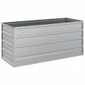 vidaXL Garten Hochbeet Pflanzkasten Pflanzbeet Gemüsebeet Blumenbeet Blumenkasten Frühbeet Gartenbeet Blumenkübel Pflanzkübel 100x40x45cm Verzinkter Stahl Silbern - Thumbnail 1