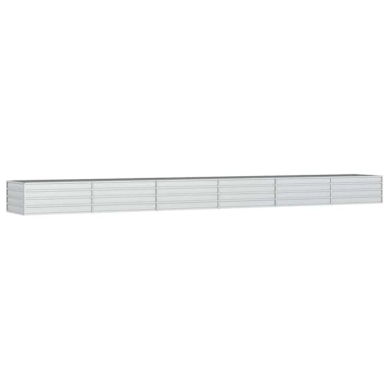 vidaXL Garten Hochbeet Pflanzkasten Pflanzbeet Gemüsebeet Blumenbeet Blumenkasten Frühbeet Gartenbeet Blumenkübel Pflanzkübel 600x80x45cm Verzinkter Stahl Silbern – Bild 1