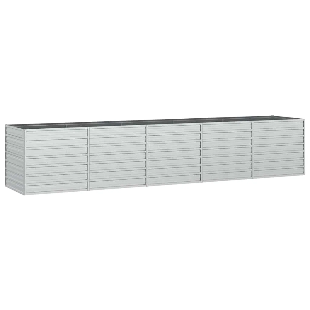 vidaXL Garten Hochbeet Pflanzkasten Pflanzbeet Gemüsebeet Blumenbeet Blumenkasten Frühbeet Gartenbeet Blumenkübel Pflanzkübel 400x80x77cm Verzinkter Stahl Silbern - Bild 1